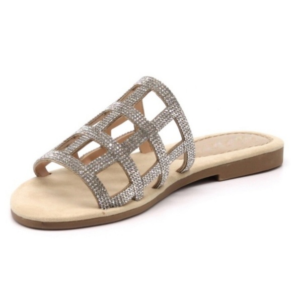 Cape Robbin Shoes - Silver Sprakle Slides